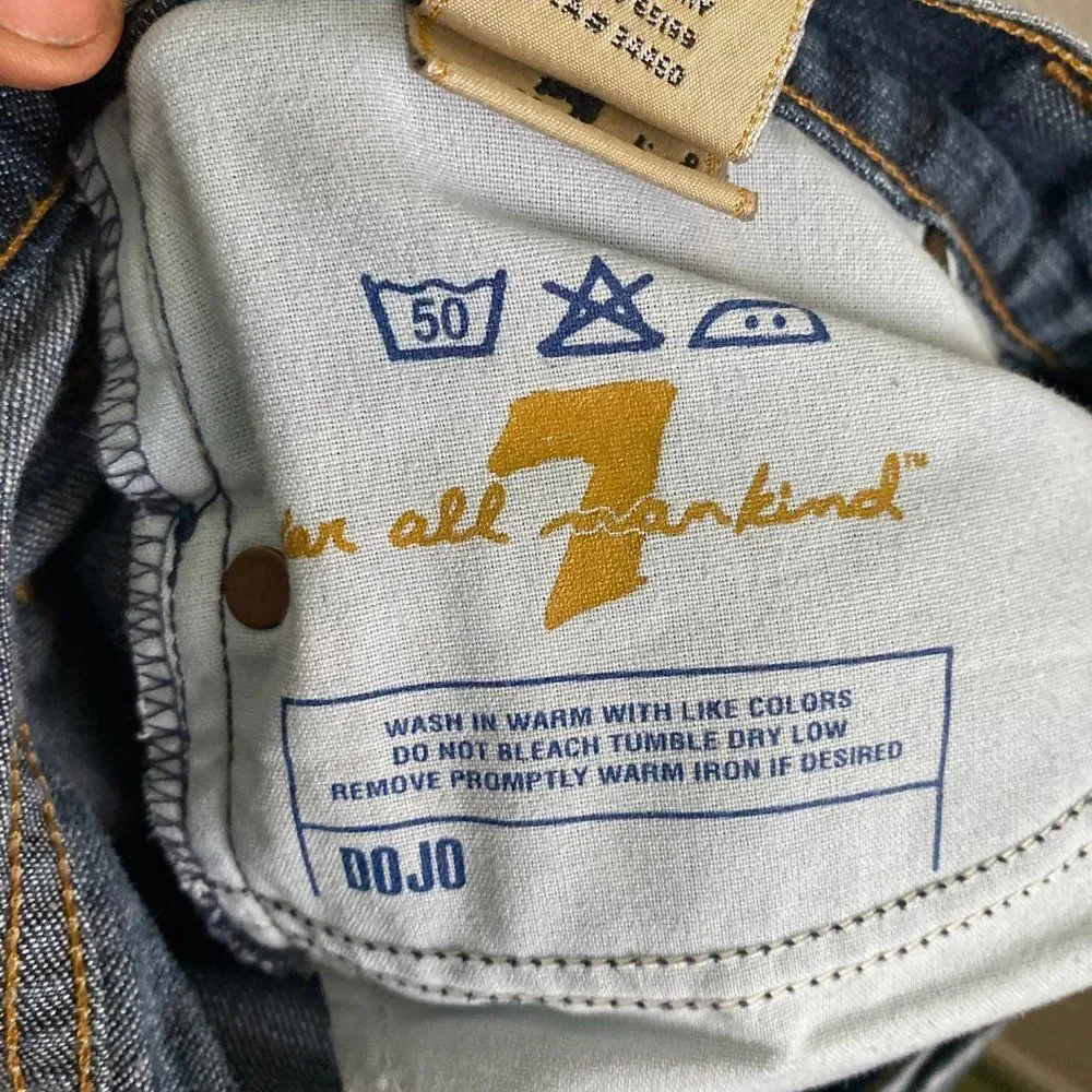 Vintage 7 For All Mankind Dojo Crop Capri Jeans Mid-Rise Y2K Size 29